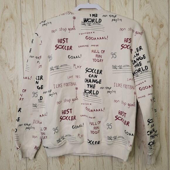 ZARA Soccer Theme Crewneck Boys Pullover Sweater - Picture 5 of 6